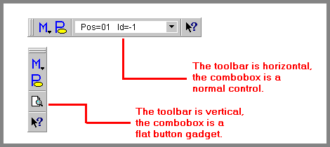 Un controllo che può diventare un pulsante gadget piatto.